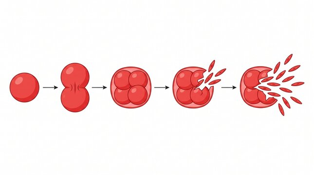 Illustration of cell division and proliferation process