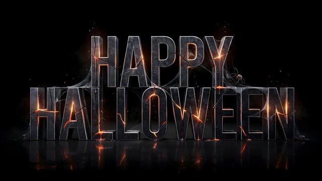 Spooky 'happy halloween' typography dark and dramatic halloween text for festive designs and celebrations
