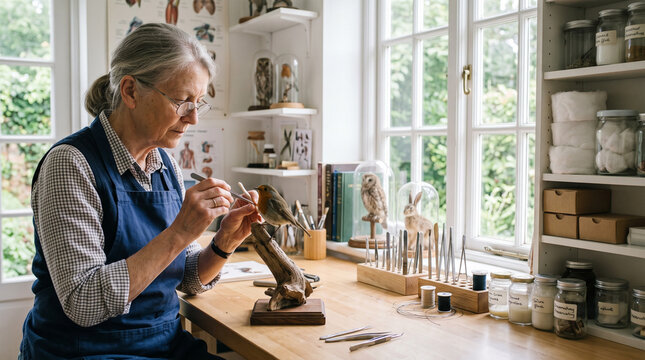 Taxidermist bird specimen workshop