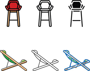 Obraz premium bar stool outdoor furniture color icon vector. bar stool outdoor furniture clean sign. isolated symbol