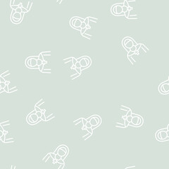 Obraz premium nun christianity vector line seamless pattern nun christianity sign illustration