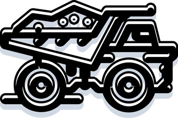 Heavy duty mining dump truck transporting materials for industrial projects, providing an essential service in construction and infrastructure development © vectorwin
