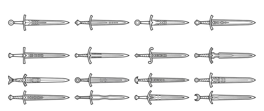 Collection of Vintage Swords Illustration