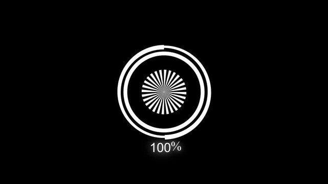 Circular loading spinner animation on black background