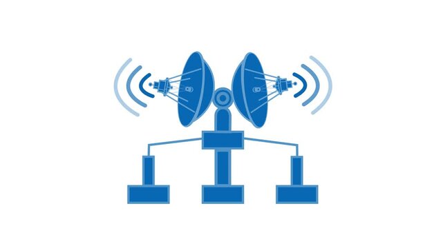 Technology Minimal Satellite Dishes with Signal Animation