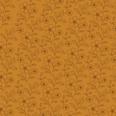 Fototapeta premium Seamless Floral Botanical Pattern for Textile, Fabric and Wallpaper