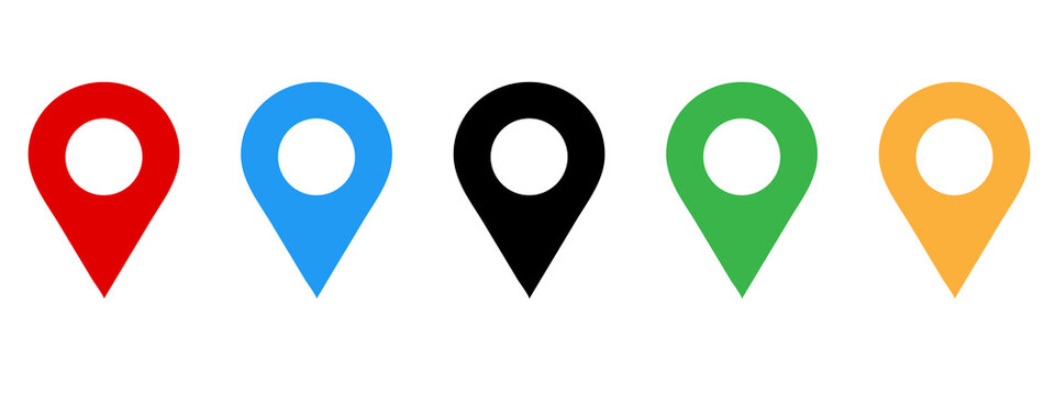 Location Pin Map Icons PNG Isolated on Transparent Background