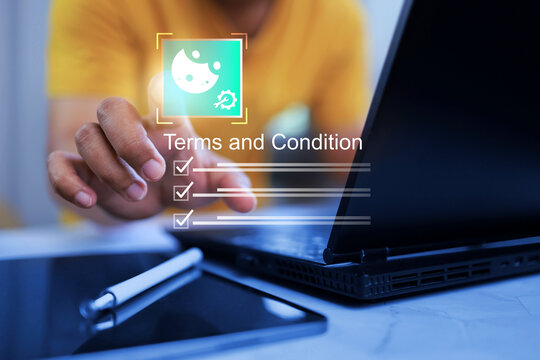 cookies policy concept with user setting term and policy on virtual interface before accept cookies on web browser