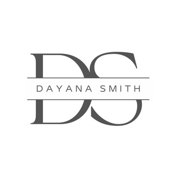 Gray and White DS Initials Name Monogram Logo - 1