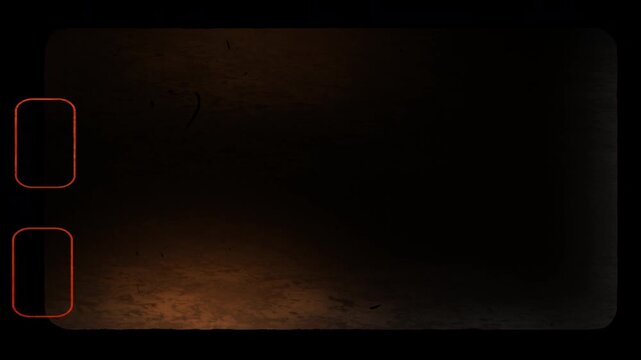 Super 8 mm movie frame with authentic analog texture showing light leaks, dust, and scratches. 4K Video