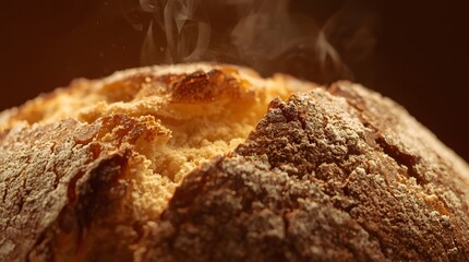 Fototapeta premium Close-up of freshly baked bread in a studio
