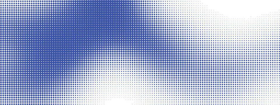 Blue and white halftone gradient pattern with small dots