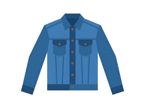 Denim jean jacket mockup flat illustration on white background