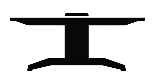 Black silhouette of a drafting table against a white background silhouette