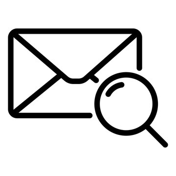 Search email message envelope with magnifying glass line icon