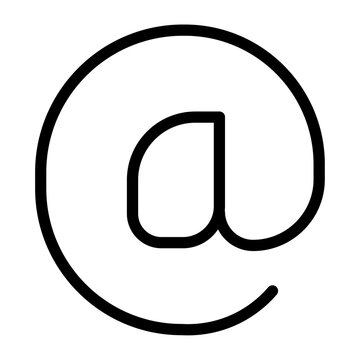 At sign email line icon web address symbol icon
