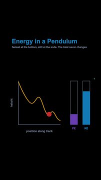 Energy in a Pendulum Physics Diagram Labeled Animated Overlay Alpha 4K Vertical 9x16 Light