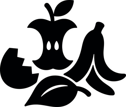 Organic food waste compost black silhouette icon