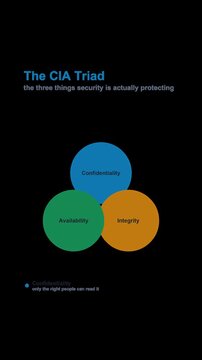 The CIA Triad Security Concept Diagram Labeled Animated Overlay Alpha 4K Vertical 9x16 Light