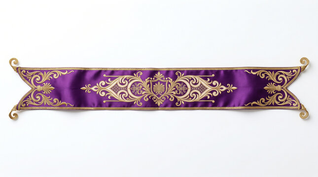 Vintage Purple Ribbon Banner in Horizontal Layout for Web and Print Design