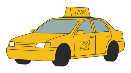 Fototapeta premium Yellow Taxi Car Vehicle.