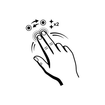 Two Finger Swipe Gesture Icon