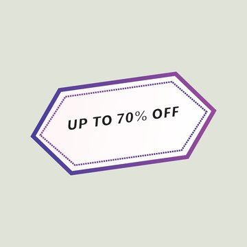 Up to seventy percent off purple dotted border frame illustration asset