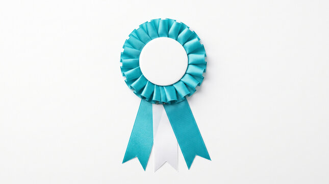 Decorative  rosette ribbon Award Ribbon Badge Isolated on White for Breast Cancer Awareness Concepts