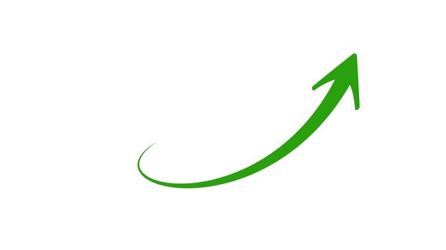 green arrow graph chart moving up . swipe arrow animation.
