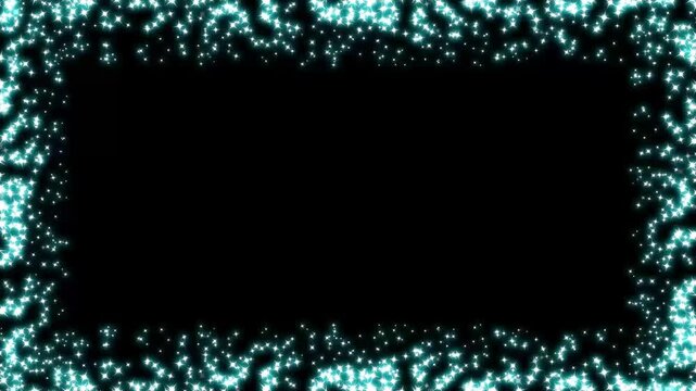White rectangular frame with shimmering particles on a textured transparent background, abstract luxury Valentine&rsquo;s Day and Christmas and New Year social media motion design element, VFX