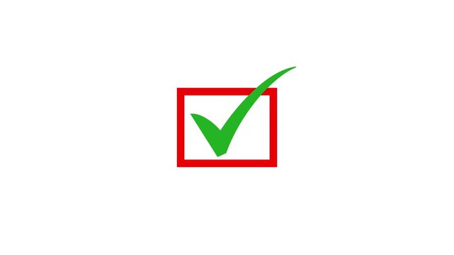 green checkmark in box ui android web ios app website design. yes and right symble.