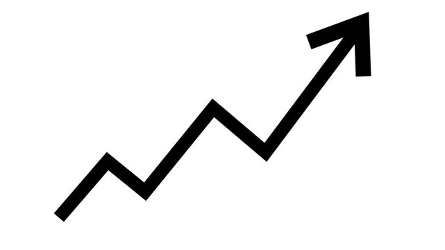 black arrow graph line chart moving up concept of stock market business growth transparent .