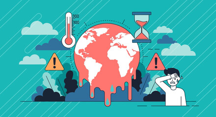 Obraz premium Modern flat vector illustration of diverse business professionals collaborating on digital strategy, data analysis, and corporate project management in a professional workspace.