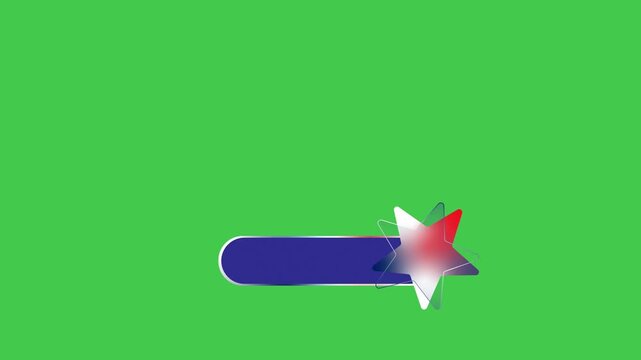 Blank Blue Patriotic Lower Third Stock Graph Bars with Animated Tricolor Red, White, and blue star and circle badge on Green Screen Background animation.