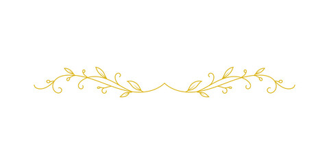 Elegant golden floral divider isolated on transparent background © MSTLATIFA