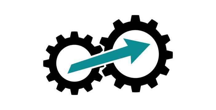 Teal Diagonal Arrow Vector Illustration