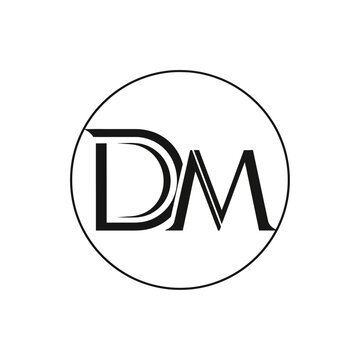 DM Monogram Logo Design, Circle Emblem, Minimalist Typography