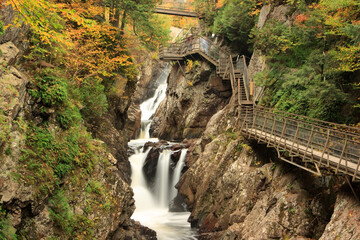 High Falls Gorge in autumn in Wilmington, Adirondack Mountains, New York © Daniel
