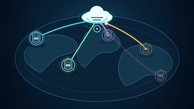 Cloud Data Centers Connected Across Global Infrastructure