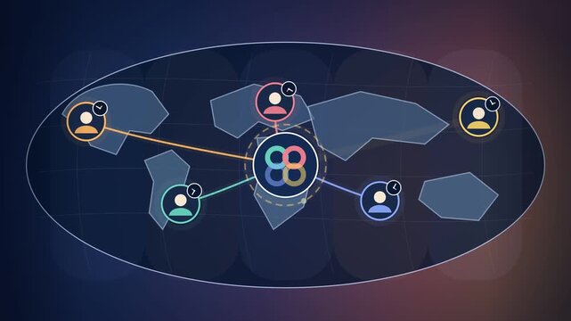 Remote Work Teams Connected Across Global Time Zones