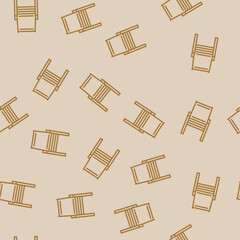 Obraz premium patio chair outdoor furniture vector line seamless pattern patio chair outdoor furniture sign illustration