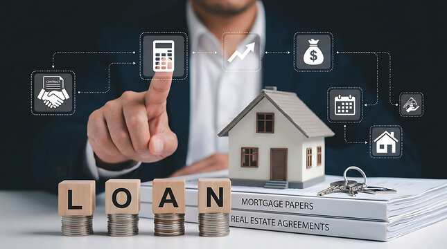 Home Mortgage Loan Approval Process Digital Banking Finance Concept