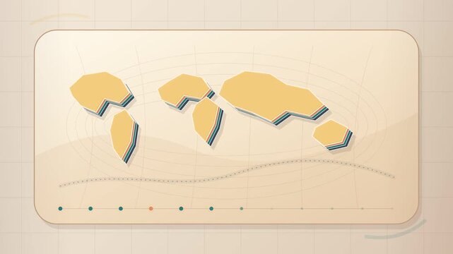 Layered Paper Cut World Map with Gentle Depth