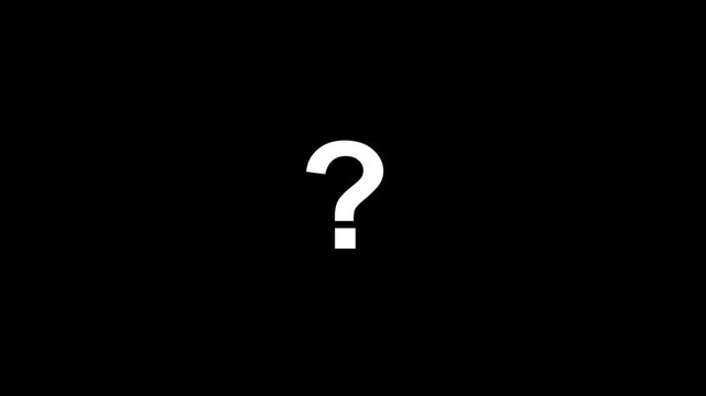 question mark on black background