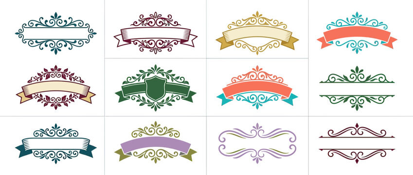 Decorative Ornamental Frames and Banners Collection