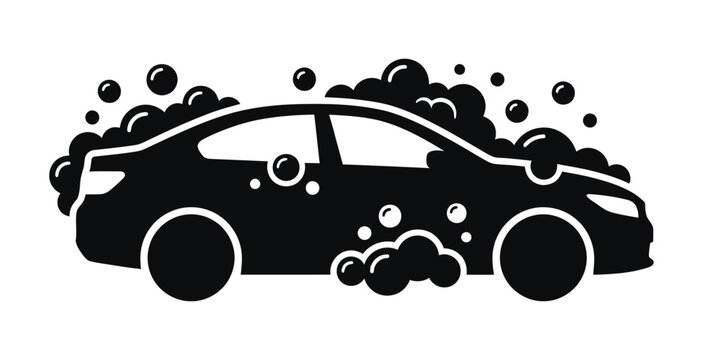 Car Wash Soap Bubbles Vector Illustration