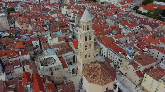 Aerial view of saint domnius cathedral in split, croatia