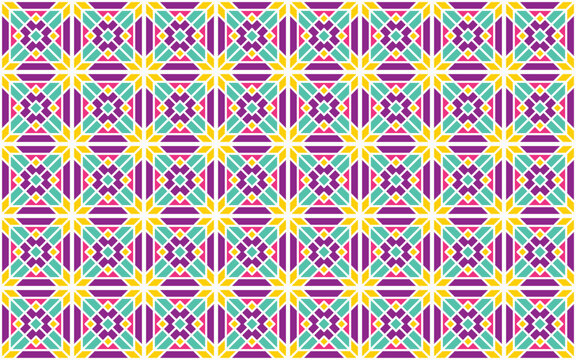 Colorful geometric seamless pattern with abstract mosaic tiling shapes