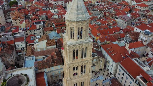 Bell tower of saint domnius cathedral in split, croatia