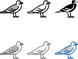 Fototapeta premium seagull bird color icon vector. seagull bird sign. isolated pack symbol